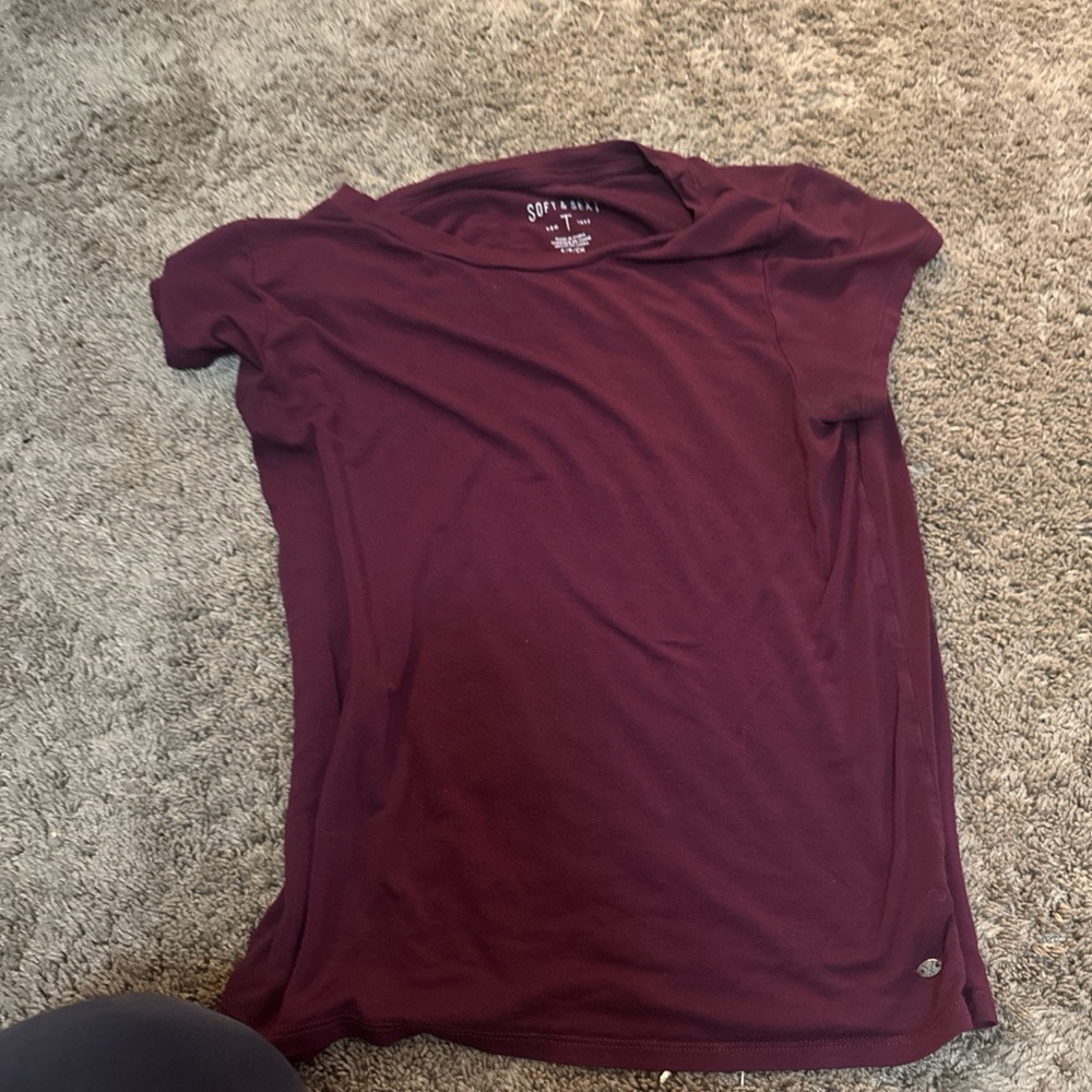American Eagle Soft & Sexy Burgundy Tee